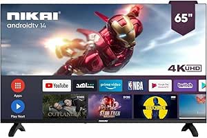 تلفزيون نيكاي 65 بوصة ذكي 4K UHD - تصميم إطار رفيع للغاية، نظام أندرويد، موديل UHD65SLED