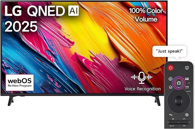 تلفزيون إل جي 65 بوصة QNED 4K الذكي - موديل 65QNED70A6A - معالج الذكاء الاصطناعي، webOS25، وريموت ماجيك