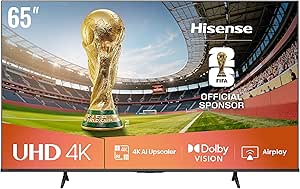 تلفزيون هايسينس 65 بوصة 4K UHD ذكي - سلسلة 65E6Q - دولبي فيجن، تحكم صوتي، ودعم تطبيقات البث