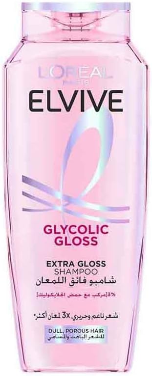 شامبو لوريال باريس إلفيف (Glycolic Gloss) لتعزيز اللمعان، 400 مل – بتركيبة 3% حمض الجليكوليك