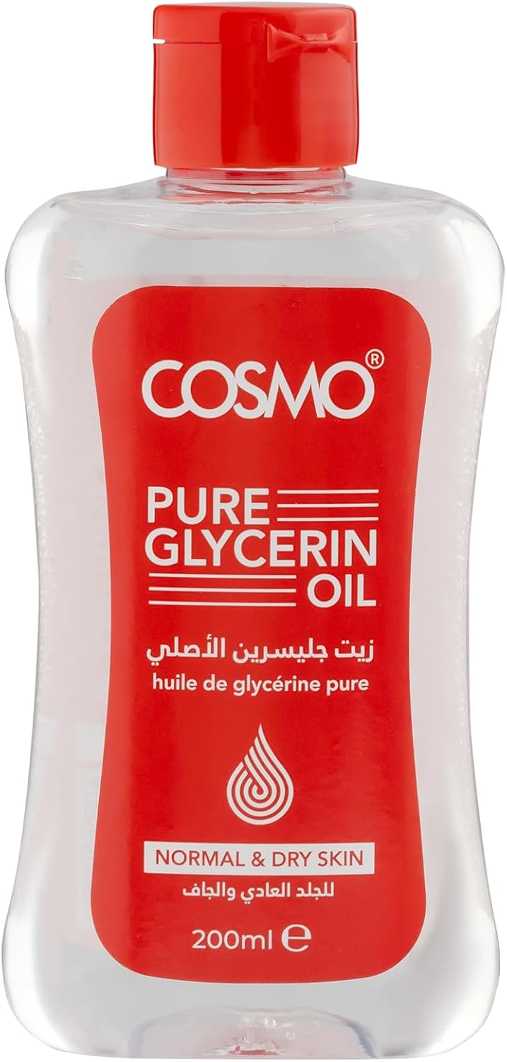زيت الغليسرين النقي من كوزمو (Cosmo) – مرطب عميق للوجه والجسم (200 مل) لبشرة ناعمة ومشرقة