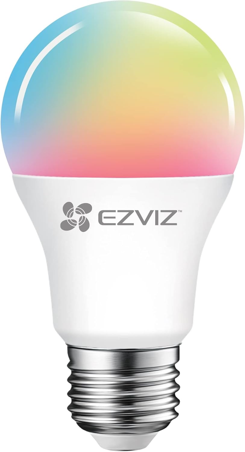 مصباح EZVIZ LB1 الذكي - إضاءة ملونة قابلة للتعتيم، تحكم صوتي وواي فاي (قاعدة E27)