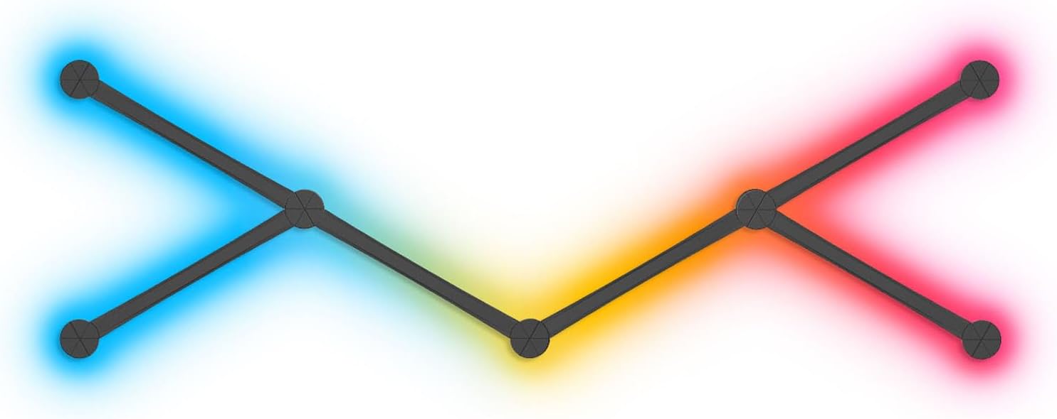 مصابيح حائط LED ذكية من زوسيلايت - 6 قطع، مزامنة موسيقية وألوان ديناميكية لغرف الألعاب