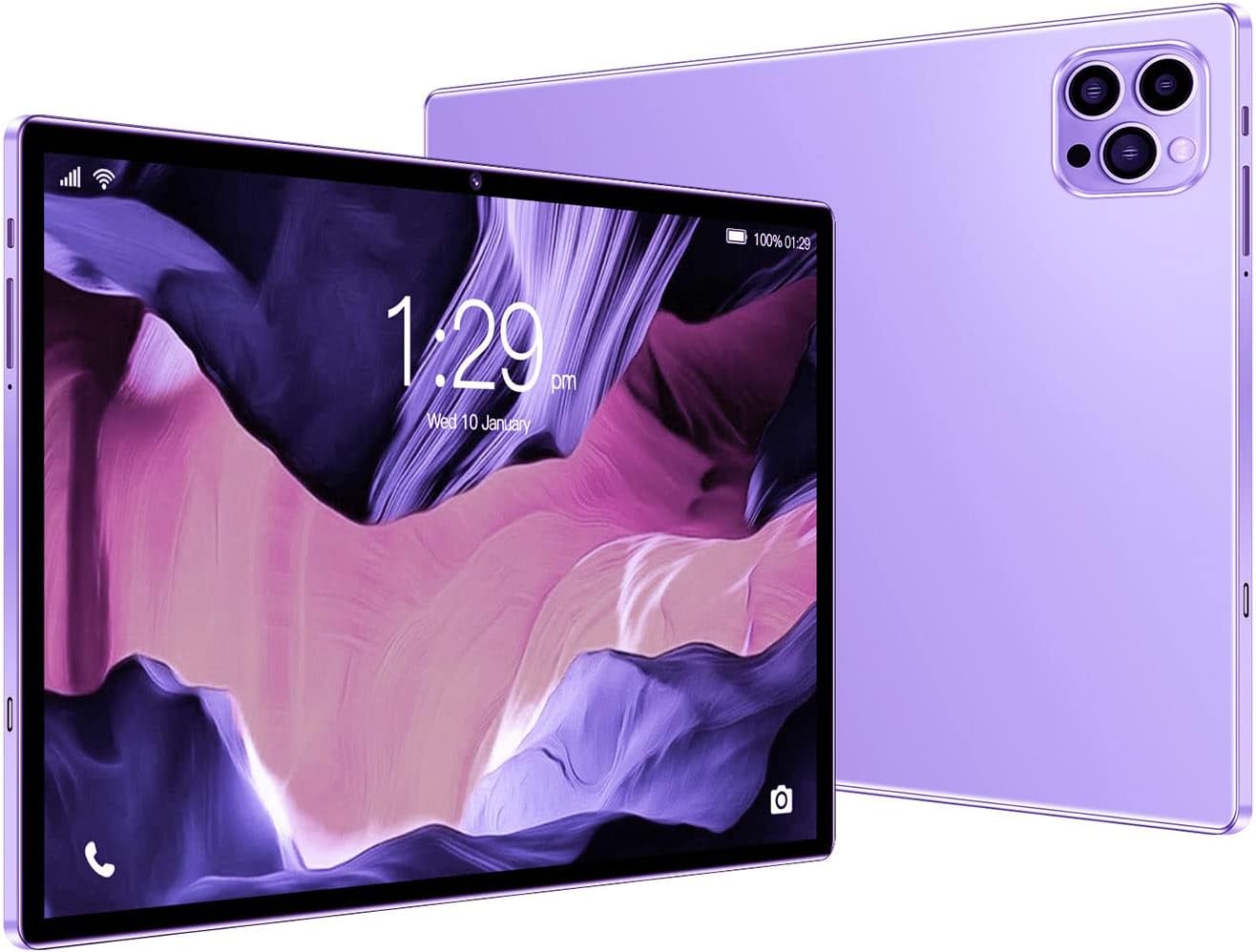 تابلت 10.1 بوصة بشاشة IPS - ذاكرة 128GB + رام 4GB، معالج ثماني النواة، ثنائي الشريحة، تصميم معدني أنيق (لون أرجواني).