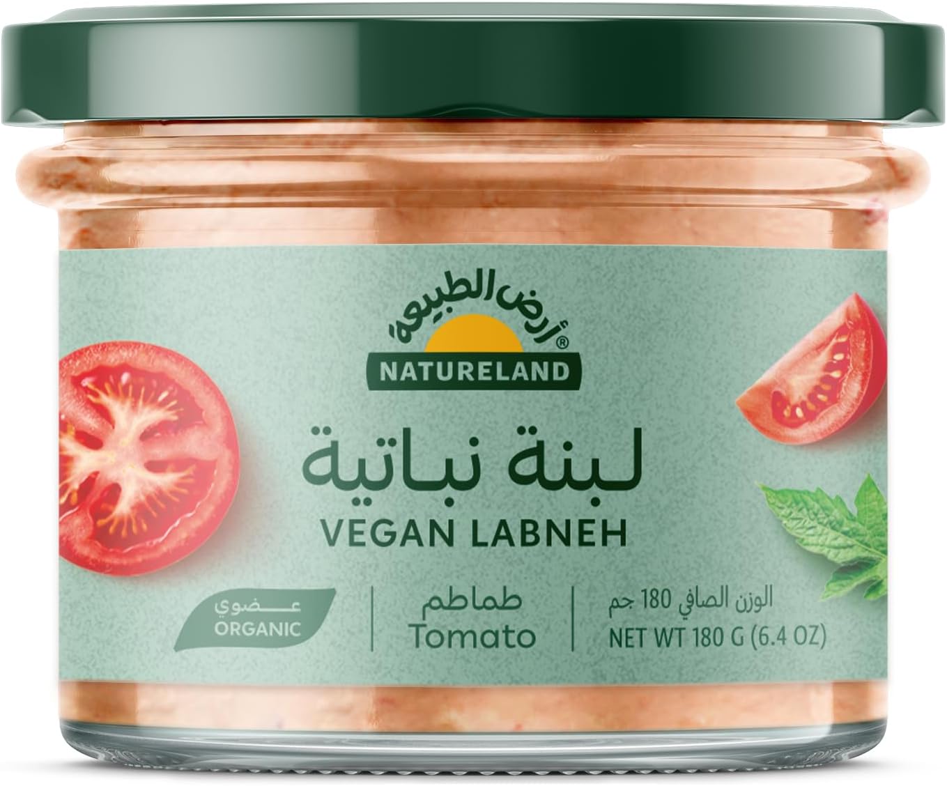 لبنة نباتية بالطماطم من أرض الطبيعة - 180 جرام، خيار صحي ومميز للوجبات، عبوة قطعة واحدة