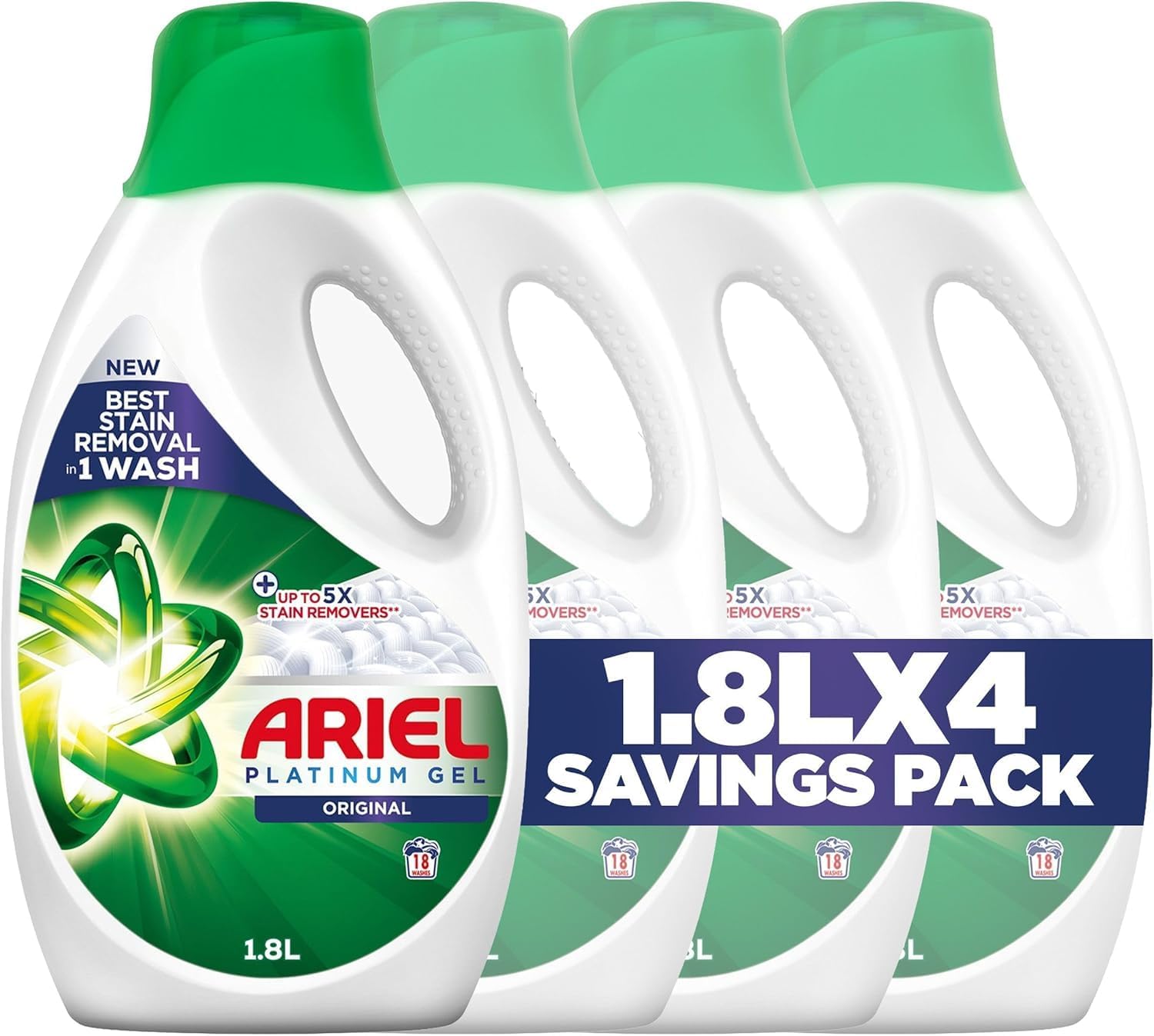 عرض التوفير: سائل غسيل أريال بلاتينيوم كلين (Platinum Clean) - 1.8 لتر × 4 قطع - نظافة فائقة