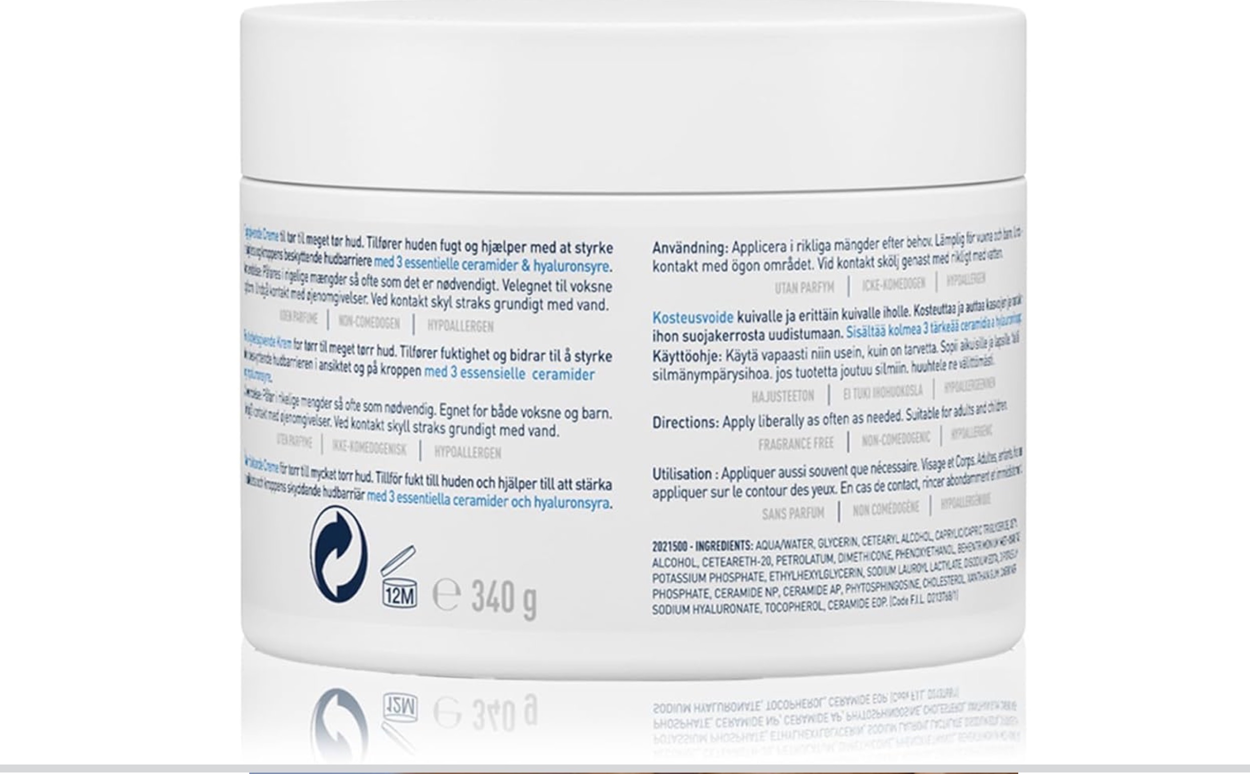 CeraVe Moisturizing Cream for Dry to Very Dry Skin (340g)