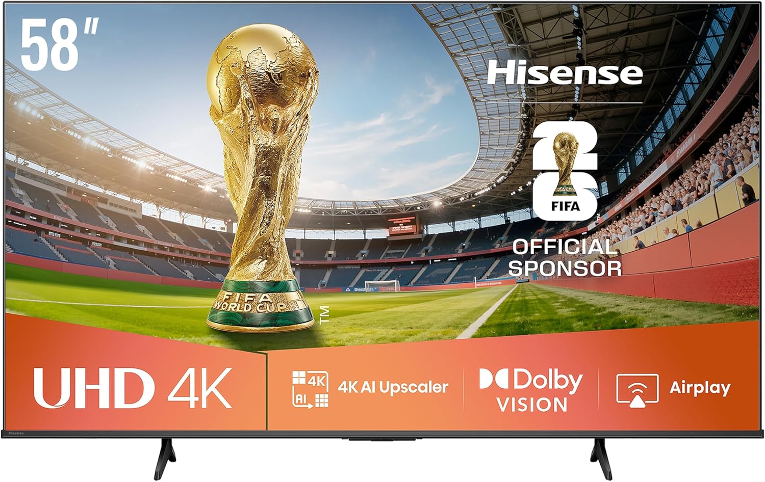 تلفزيون هايسينس 58 بوصة 4K UHD الذكي (58E6Q) - دولبي فيجن، ذكاء اصطناعي، نظام VIDAA