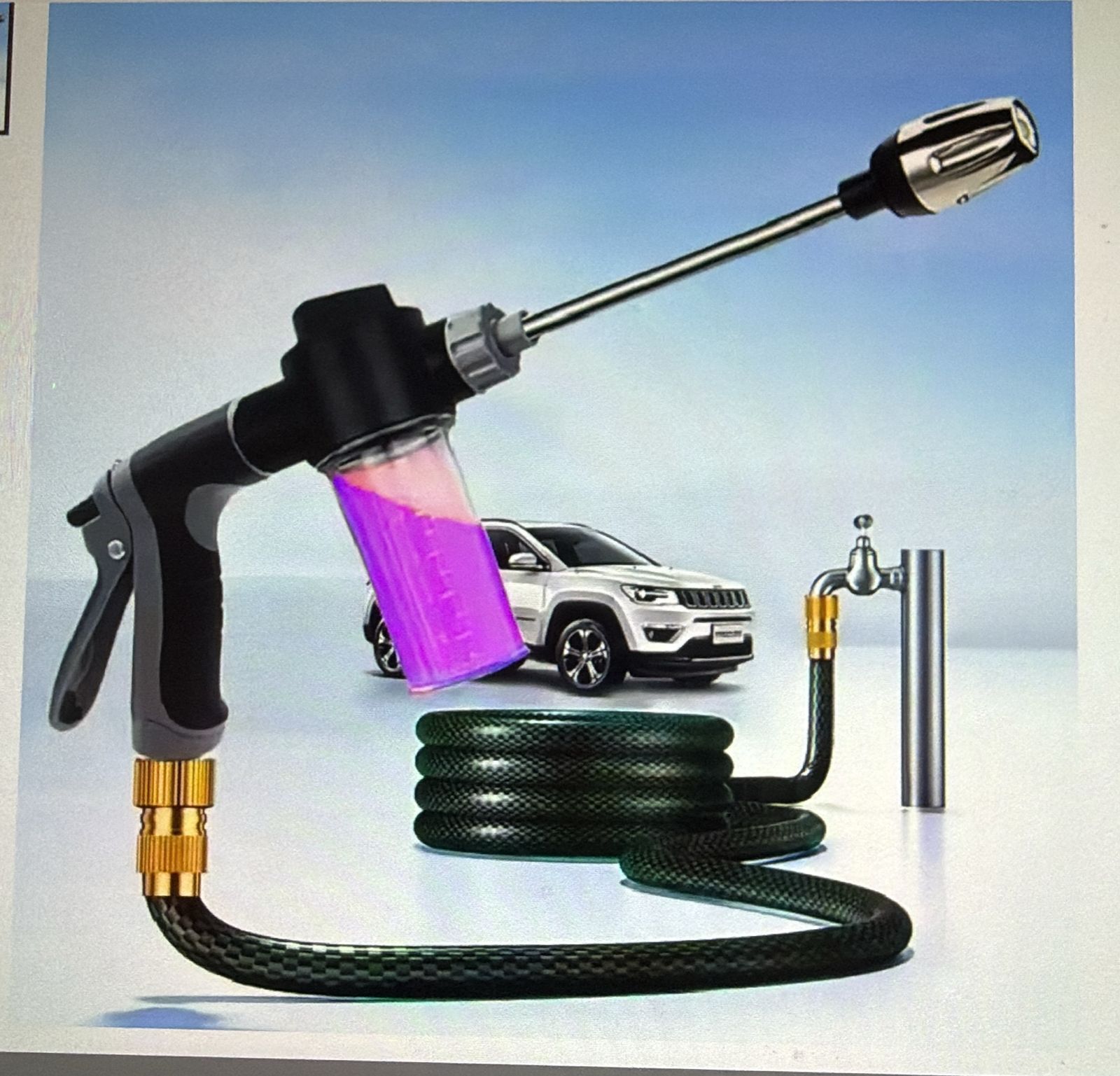High Pressure Car Wash Water Gun Garden Water Pipe Nozzle, Multifunctional Watering Tool, Powerful Cleaning For Cars and Gardens