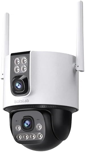 كاميرا مراقبة خارجية ذكية Botslab W315 - عدسة مزدوجة بدقة 8 ميجابكسل (4MP+4MP) UHD، تدعم تقنية Wi-Fi 6، رؤية ليلية ملونة فائقة الوضوح، حماية متقدمة للمنازل