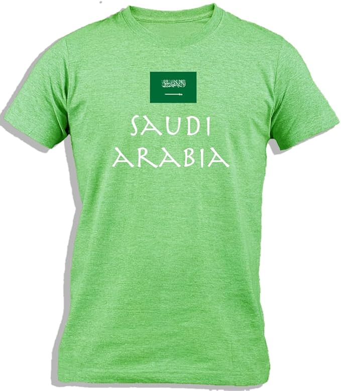 تي شيرت رجالي من "أي كابرون" (iCapron) – تصميم علم المملكة العربية السعودية – قطن طبيعي 100%