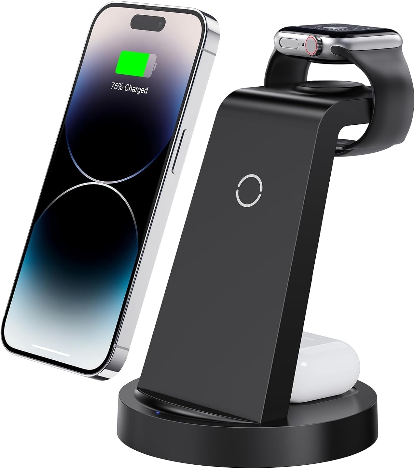 شاحن بوهوما (Bohoma) الذكي 3 في 1 – محطة شحن سريعة (USB) متوافقة مع آيفون، ساعة آبل، وسماعات إيربودز – تصميم عملي بـ 3 منافذ
