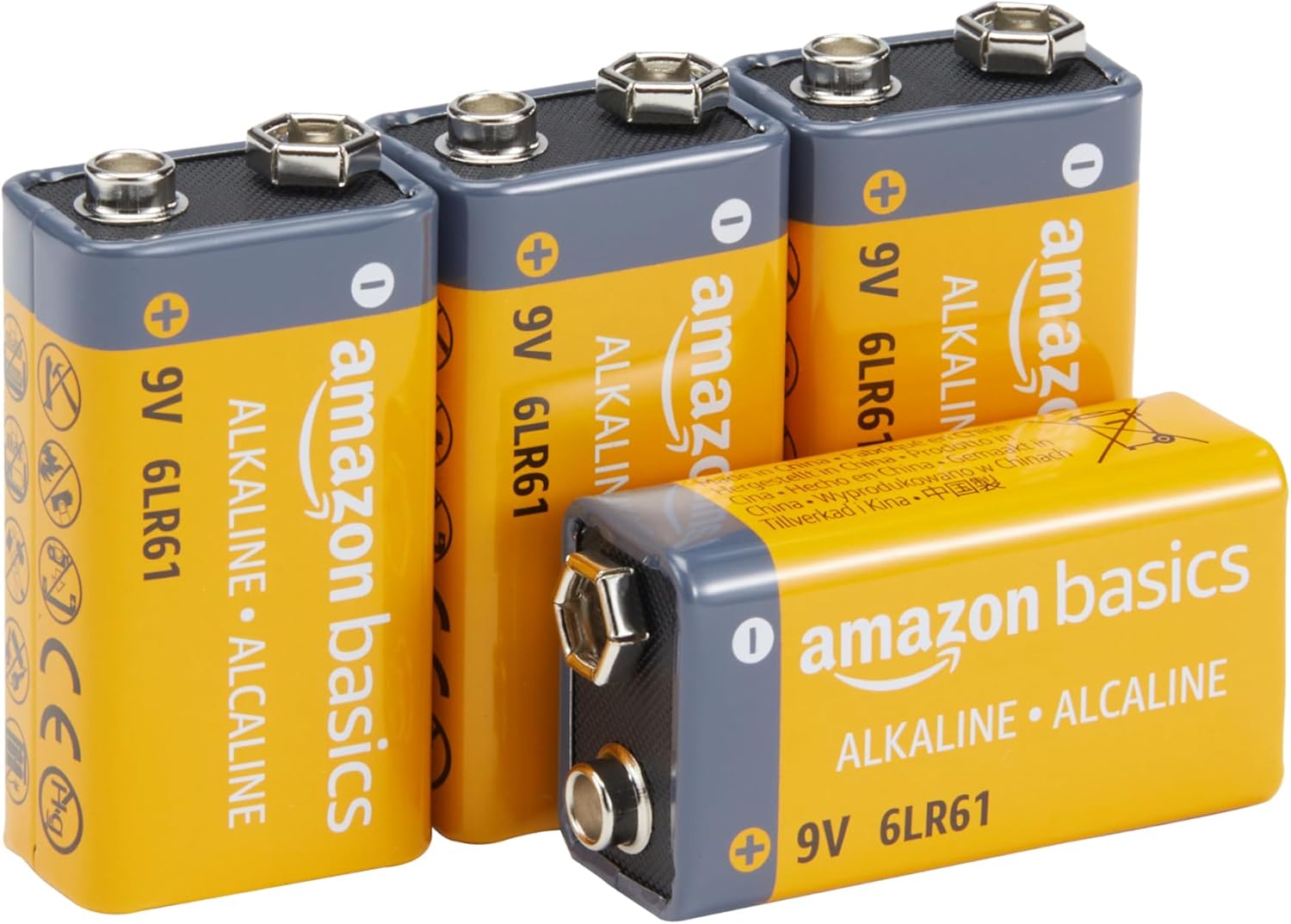 بطاريات أمازون بيسكس (Amazon Basics) القلوية – مقاس 9 فولت – للأجهزة اليومية – أداء موثوق وعمر طويل – عبوة (4 قطع)