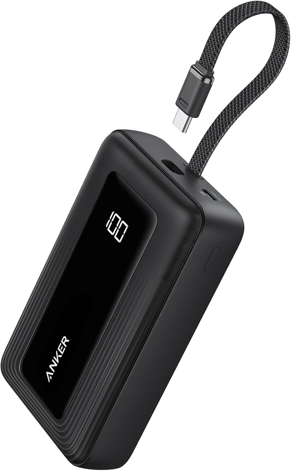 باور بانك أنكر زولو 20000 مللي أمبير بقوة 30 واط - شاحن متنقل بكيبل USB-C مدمج لهواتف آيفون 17/16/15 وسامسونج S25/S24.