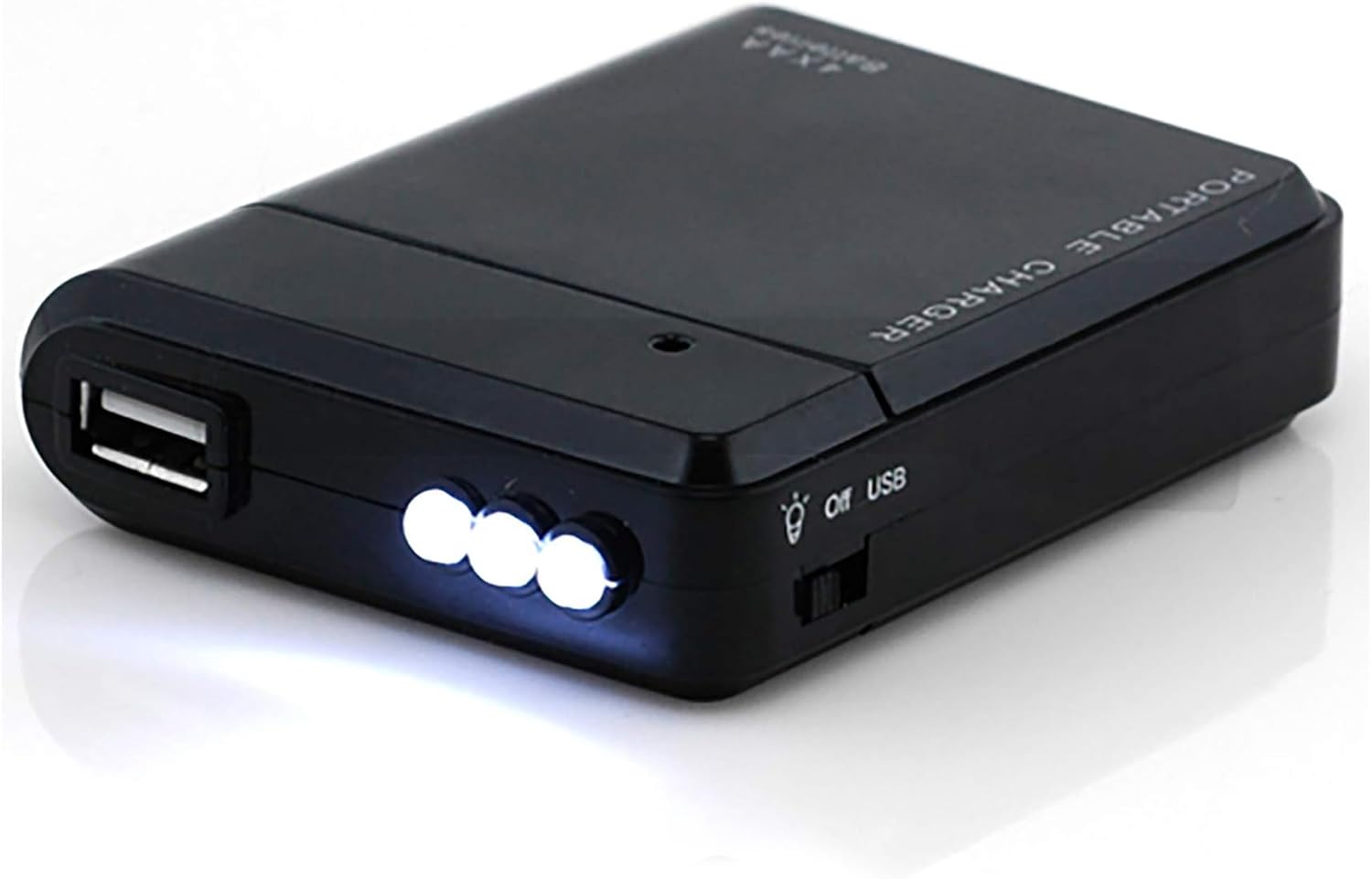 شاحن طوارئ محمول من كاستويف (Castiv) - يعمل بـ 4 بطاريات AA، مخرج Micro-USB، مع مؤشر LED، شاحن سفر مثالي لموتورولا موتو وأجهزة الأندرويد