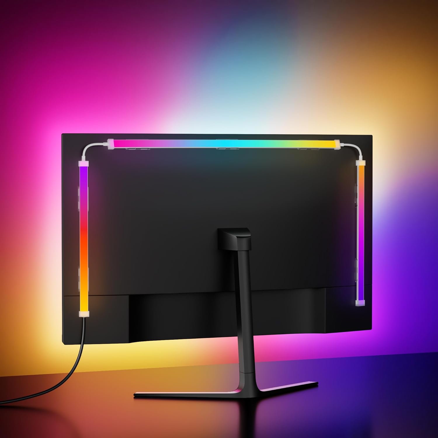 شريط إضاءة LED ARGB للشاشات (27 بوصة) – تزامن ديناميكي مع ألوان الشاشة والموسيقى